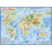 Карта мира для детей с наклейками