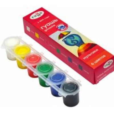 Гуашь Мультики, 6 цветов Гуашь Мультики, 6 цветов