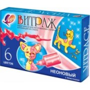 Краски по стеклу с блестками 6 цветов Витраж (17с 1159-08)