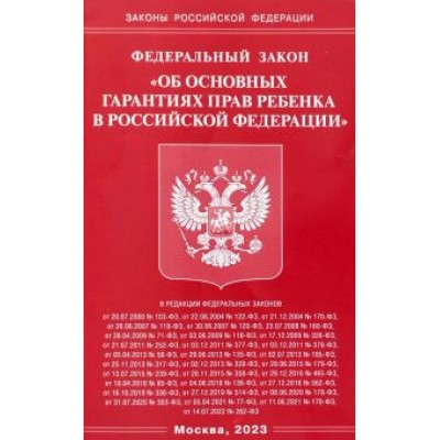 Федеральный закон Об основных гарантиях прав ребенка в Российской Федерации Федеральный закон Об основных гарантиях прав ребенка в Российской Федерации