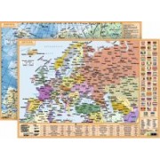 Планшетная карта Европы, А3, двусторонняя, политическая/физическая