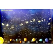 Звездное небо. Созвездия, светящиеся в темноте. Карта настенная в тубусе