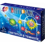 Краски витражные, светящиеся в темноте, 6 цветов