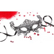 Черная ажурная текстильная маска Амели