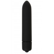 Черная вибропуля с заострённым кончиком - 9,3 см.