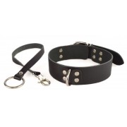 Черный ошейник Новичок с поводком