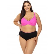 Розово-черный раздельный купальник plus size