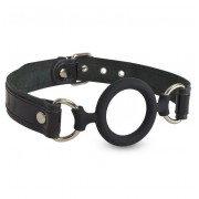 Силиконовый кляп-рамка на кожаных ремешках