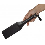 Черная кожаная шлепалка Новичок - 30 см.