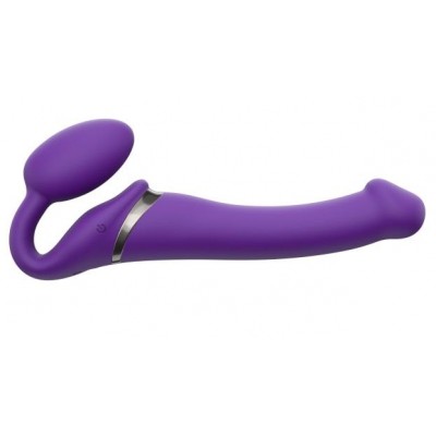 Фиолетовый безремневой вибрострапон Silicone Bendable Strap-On - size M Фиолетовый безремневой вибрострапон Silicone Bendable Strap-On - size M