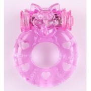 Розовое виброкольцо Задорный кролик