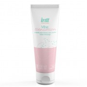 Лубрикант на водной основе Vibe Sensation с клубничным вкусом и легким вибрирующим эффектом - 50 гр.