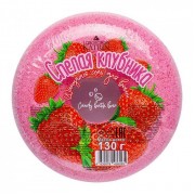 Шипучая соль для ванн в форме пончика Спелая клубника - 130 гр.