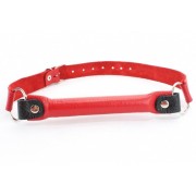 Красный кляп-трензель из кожи