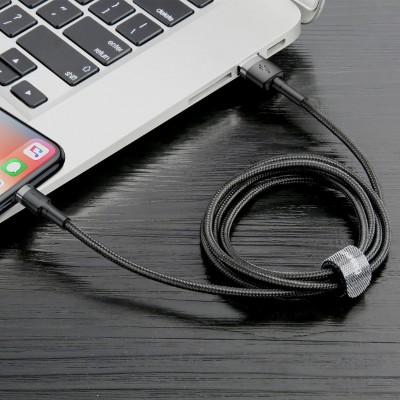 Кабель Baseus cafule Cable USB For iP 2A 3m (CALKLF-RG1) - Gray+Black Кабель Baseus cafule Cable USB For iP 2A 3m (CALKLF-RG1) - Gray+Black