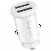 Автомобильное зарядное устройство Baseus Grain Car Charger (Dual USB 5V 3.1A) (CCALL-ML02) - Белый