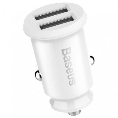 Автомобильное зарядное устройство Baseus Grain Car Charger (Dual USB 5V 3.1A) (CCALL-ML02) - Белый Автомобильное зарядное устройство Baseus Grain Car Charger (Dual USB 5V 3.1A) (CCALL-ML02) - Белый