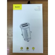 Автомобильное зарядное устройство Baseus Grain Car Charger (Dual USB 5V 3.1A) (CCALL-ML02) - Белый