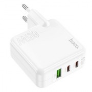 Зарядный конвертер HOCO C115A header PD65W three port (2C1A) charger (EU) - White
