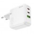 Зарядный конвертер HOCO C115A header PD65W three port (2C1A) charger (EU) - White Зарядный конвертер HOCO C115A header PD65W three port (2C1A) charger (EU) - White