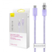 Кабель BASEUS explorer series fast charging cable with smart temperature control type-c to IP 20w 1m - Purple (CATS010205)