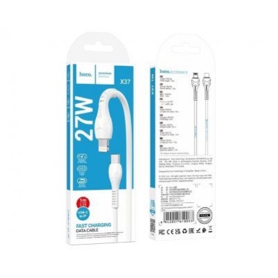 Кабель Hoco X37 cool power PD charging data cable (T.C to IP) - Белый Кабель Hoco X37 cool power PD charging data cable (T.C to IP) - Белый