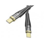 Кабель Hoco U121 gold standard transparent discovery edition 60W charging data cable Type-c to Type-c - Черный