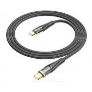 Кабель Hoco U121 gold standard transparent discovery edition 60W charging data cable Type-c to Type-c - Черный