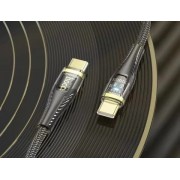 Кабель Hoco U121 gold standard transparent discovery edition 60W charging data cable Type-c to Type-c - Черный