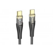 Кабель Hoco U121 gold standard transparent discovery edition 60W charging data cable Type-c to Type-c - Черный