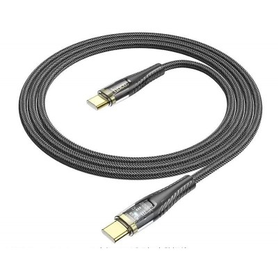 Кабель Hoco U121 gold standard transparent discovery edition 60W charging data cable Type-c to Type-c - Черный Кабель Hoco U121 gold standard transparent discovery edition 60W charging data cable Type-c to Type-c - Черный