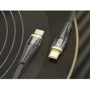 Кабель Hoco U121 gold standard transparent discovery edition 60W charging data cable Type-c to Type-c - Черный