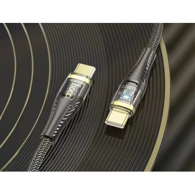 Кабель Hoco U121 gold standard transparent discovery edition 60W charging data cable Type-c to Type-c - Черный Кабель Hoco U121 gold standard transparent discovery edition 60W charging data cable Type-c to Type-c - Черный