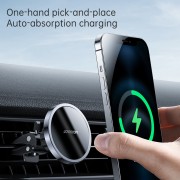 Автодержатель с беспроводной зарядкой Joyroom JR-ZS240 Magnetic wireless car charge holder - Black