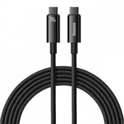 Кабель Baseus Tungsten Gold Fast Charging Data Cable Type-C to Type-C 240W 1m (CAWJ040001) - Черный Кабель Baseus Tungsten Gold Fast Charging Data Cable Type-C to Type-C 240W 1m (CAWJ040001) - Черный