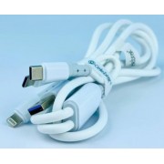 Кабель Celebrat HB-09 3-in-1 Fast Charging Cable 66w - White