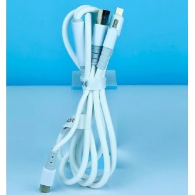 Кабель Celebrat HB-09 3-in-1 Fast Charging Cable 66w - White Кабель Celebrat HB-09 3-in-1 Fast Charging Cable 66w - White