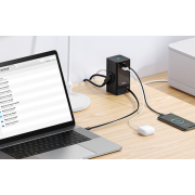 Сетевой адаптер Baseus PowerCombo Digital PowerStrip 2AC+1U+1C+Retractable-C 65W with 1.5m power cord EU - Black (PSLR000301)