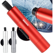 Спасательный молоток Baseus Sharp Tool Safety Hammer(Window-breaking+Safety belt cutting) - Silver (CRSFH-0S)