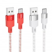 Кабель Hoco X99 crystal junction silicone charging data cable Type-C - Серый
