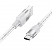 Кабель Hoco X99 crystal junction silicone charging data cable Type-C - Серый