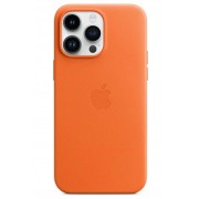 Чехол leather case magsafe for iPhone 14 Pro (6.1) - Orange