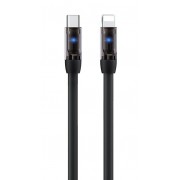 Кабель REMAX Mecha Series 30W Liquid Silicone Fast Charging Data Cable With Light 1.2m RC-C109 (T.C to IP) - Black