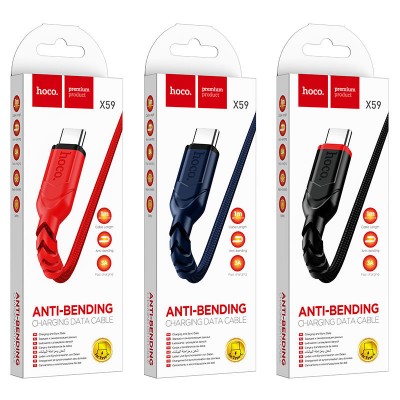 Кабель hoco X59 Victory charging data cable for Type-C 1m - Black Кабель hoco X59 Victory charging data cable for Type-C 1m - Black