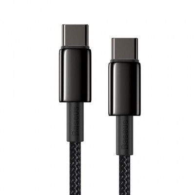 Кабель Baseus Tungsten Gold Fast Charging Data Cable Type-C to Type-C 100W 2m (CATWJ-A01) - Black Кабель Baseus Tungsten Gold Fast Charging Data Cable Type-C to Type-C 100W 2m (CATWJ-A01) - Black