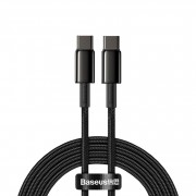 Кабель Baseus Tungsten Gold Fast Charging Data Cable Type-C to Type-C 100W 2m (CATWJ-A01) - Black