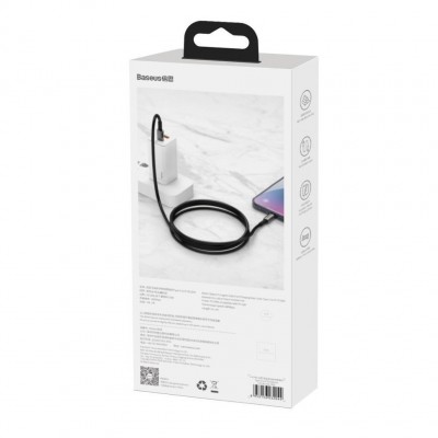 Кабель Baseus Tungsten Gold Fast Charging Data Cable Type-C to iP PD 20W 2m (CATLWJ-A01) - Black Кабель Baseus Tungsten Gold Fast Charging Data Cable Type-C to iP PD 20W 2m (CATLWJ-A01) - Black