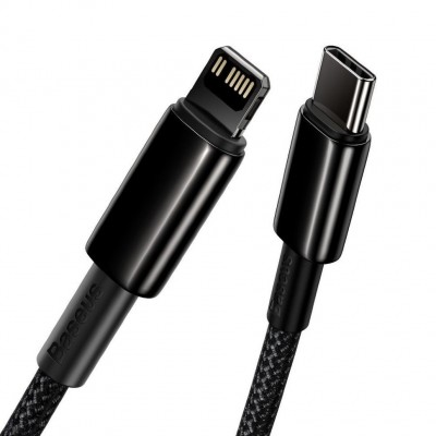 Кабель Baseus Tungsten Gold Fast Charging Data Cable Type-C to iP PD 20W 2m (CATLWJ-A01) - Black Кабель Baseus Tungsten Gold Fast Charging Data Cable Type-C to iP PD 20W 2m (CATLWJ-A01) - Black