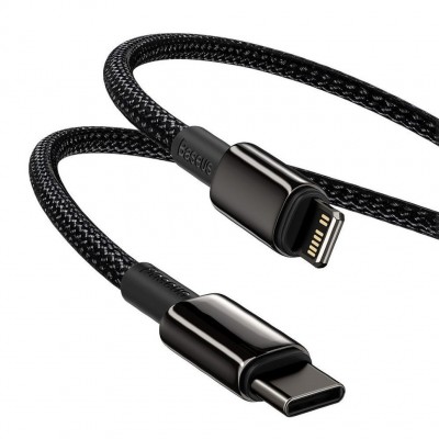 Кабель Baseus Tungsten Gold Fast Charging Data Cable Type-C to iP PD 20W 2m (CATLWJ-A01) - Black Кабель Baseus Tungsten Gold Fast Charging Data Cable Type-C to iP PD 20W 2m (CATLWJ-A01) - Black