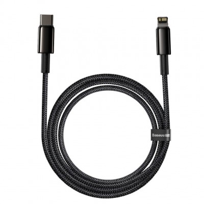 Кабель Baseus Tungsten Gold Fast Charging Data Cable Type-C to iP PD 20W 2m (CATLWJ-A01) - Black Кабель Baseus Tungsten Gold Fast Charging Data Cable Type-C to iP PD 20W 2m (CATLWJ-A01) - Black